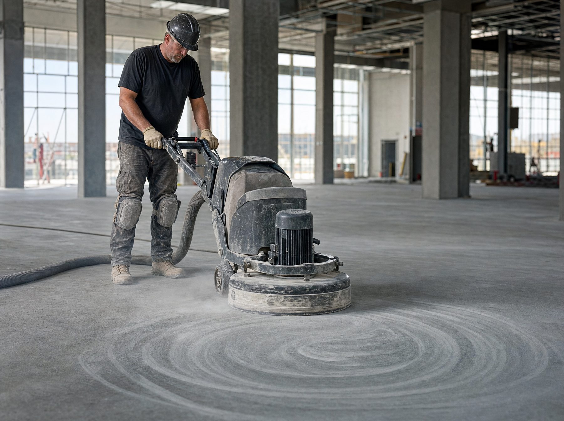 Diamond grinding a concrete slab